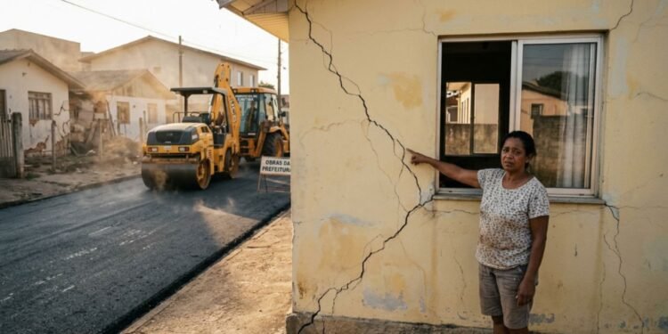 A promessa da prefeitura de eliminar a poeira e valorizar as residências trouxe alívio e expectativa para toda a vizinhança durante a realização da pavimentação urbana.