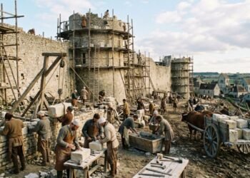 Castelo medieval na França é construído à mão há décadas usando apenas técnicas antigas