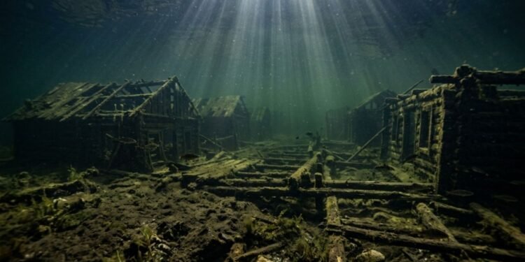 O aumento repentino no nível do lago vulcânico foi o grande responsável por cobrir todas as moradias