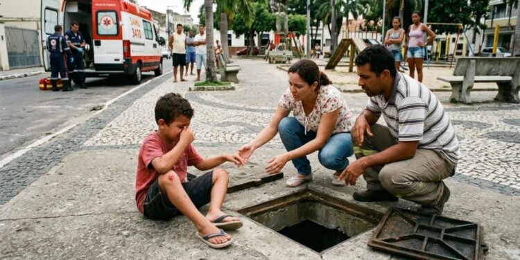 O garoto Lucas adorava correr na área de lazer no fim da tarde