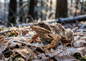 O mecanismo de defesa da rã-da-floresta que congela o próprio coração durante o inverno e desperta na primavera
