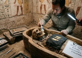 Arqueólogos encontraram línguas de ouro em tumbas egípcias e revelaram um ritual de 2 mil anos