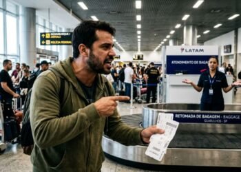 Fotógrafo viaja para cobrir evento, a companhia aérea extravia a mala com R$ 25 mil em câmeras e lentes por 5 dias e ele perde o contrato de trabalho; a empresa aérea oferece R$ 1.200 de indenização padrão, mas a Justiça condena a empresa a pagar os lucros cessantes e danos materiais integrais.