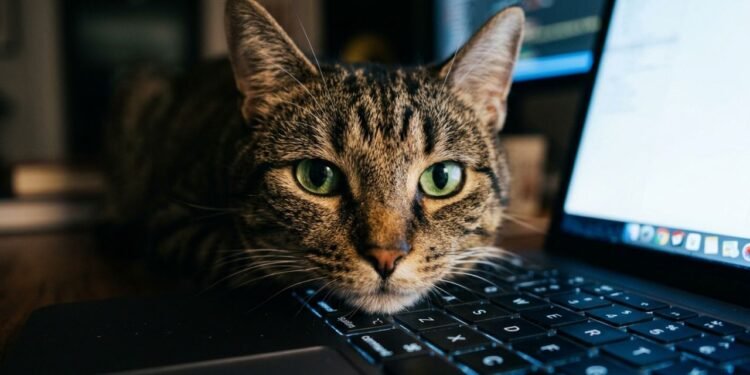 gato no teclado