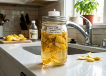 Casca de limão com vinagre vira um poderoso aliado da limpeza e substitui vários produtos caros da casa