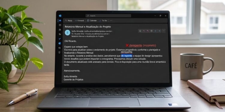 A expressão correta deve ser escrita sempre de forma separada, sendo composta pela preposição e pelo substantivo