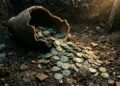 Arqueólogos na França desenterraram um jarro cheio de moedas romanas com mais de 1.800 anos.