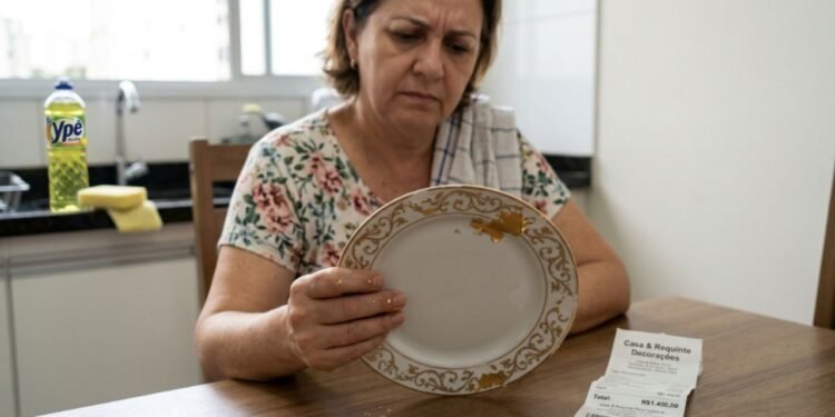 A consumidora Helena planejava receber amigos em sua casa e buscava peças refinadas para compor a mesaposta.