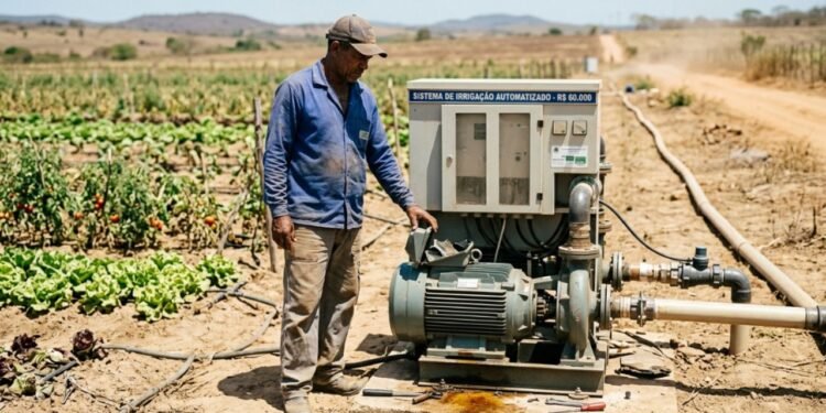 Com a chegada da estação de seca prolongada, o horticultor Sérgio precisava proteger seus canteiros de folhosas.