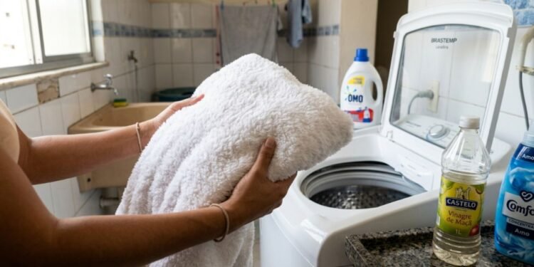 O uso contínuo de amaciantes comuns cria uma camada gordurosa invisível que encorpa e impermeabiliza as fibras do tecido