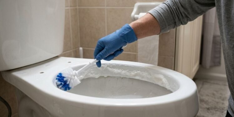 A combinação de produtos simples cria uma reação potente contra a sujeira pesada que fica grudada no fundo do vaso.