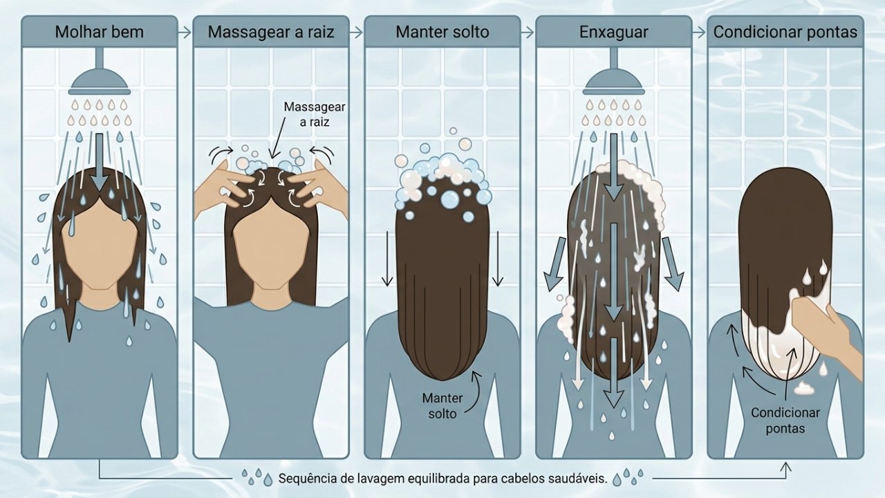 Onde aplicar shampoo para evitar o ressecamento