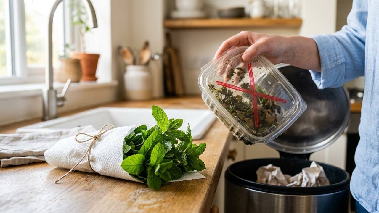Sem folhas murchas, nem potes apodrecidos: a melhor forma de armazenar galhos de hortelã na geladeira com papel toalha por até três semanas