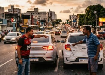 Motorista para na faixa da direita com pisca-alerta para esperar passageiro e provoca colisão traseira de R$ 8 mil: condutor atingido busca indenização e Justiça analisa responsabilidade com base no CTB e no Artigo 927 do Código Civil