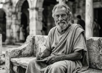 Frase de Epicteto sobre liberdade: “Há apenas uma coisa que depende de nós: aquilo que pensamos, desejamos e escolhemos.” A distinção estoica entre aquilo que está sob nosso controle e aquilo que não está.