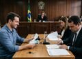 Inquilino desocupa o apartamento e entrega as chaves na imobiliária, mas a empresa se recusa a emitir o recibo de quitação alegando que a pintura não está no tom exato de branco do início da locação, continuando a cobrar os aluguéis dos meses seguintes. O juiz considera a recusa abusiva, decreta o fim do contrato na data da entrega física das chaves e condena a imobiliária a devolver em dobro os aluguéis cobrados indevidamente. 