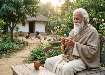 Rabindranath Tagore, filósofo indiano: "Uma pessoa alcança a felicidade mais facilmente desfrutando das coisas simples do que buscando as extraordinárias."
