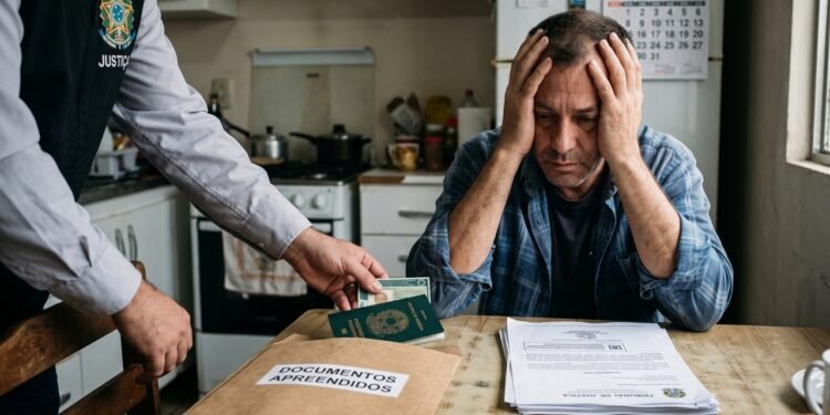 Pai desempregado para de pagar pensão alimentícia de R$ 900 alegando falta de renda e acumula dívida de R$ 8.100; ex-cônjuge solicita bloqueio de CNH e passaporte do devedor, medida deferida pelo juiz como meio coercitivo para forçar a quitação do débito.