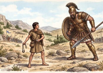 Davi enfrentou Golias sem espada, mas, antes da batalha, declarou: “A batalha é do Senhor” — 1 Samuel 17:45-47