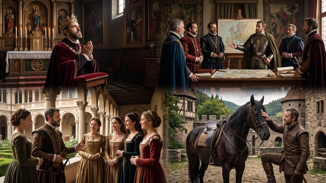 Reflexão de Carlos V: "Falo espanhol com Deus, italiano com as mulheres, francês com os homens e alemão com meu cavalo."