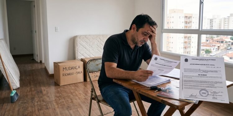 Comprador arremata um apartamento em leilão por um preço inacreditável, mas ignora as letras miúdas do edital e descobre que o imóvel acumulava R$ 100 mil em dívidas de condomínio da antiga dona. A Justiça obriga o novo proprietário a pagar a dívida inteira sob risco de perder o imóvel recém-comprado. A taxa de condomínio é uma dívida que "persegue" a propriedade, independentemente de quem era o dono na época da inadimplência. 