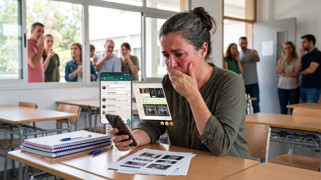 Mãe insatisfeita com o desempenho escolar do filho envia um áudio no grupo da classe chamando a professora de "desequilibrada e incompetente". O áudio vaza, a professora processa a mãe e o tribunal fixa indenização de R$ 8.000, cravando que grupos de WhatsApp não são território sem lei e ofender alguém ali configura difamação pública.