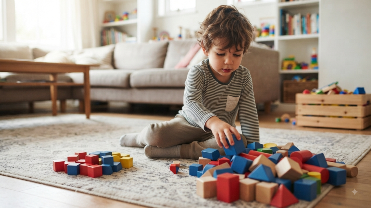 organizar brinquedos por cores