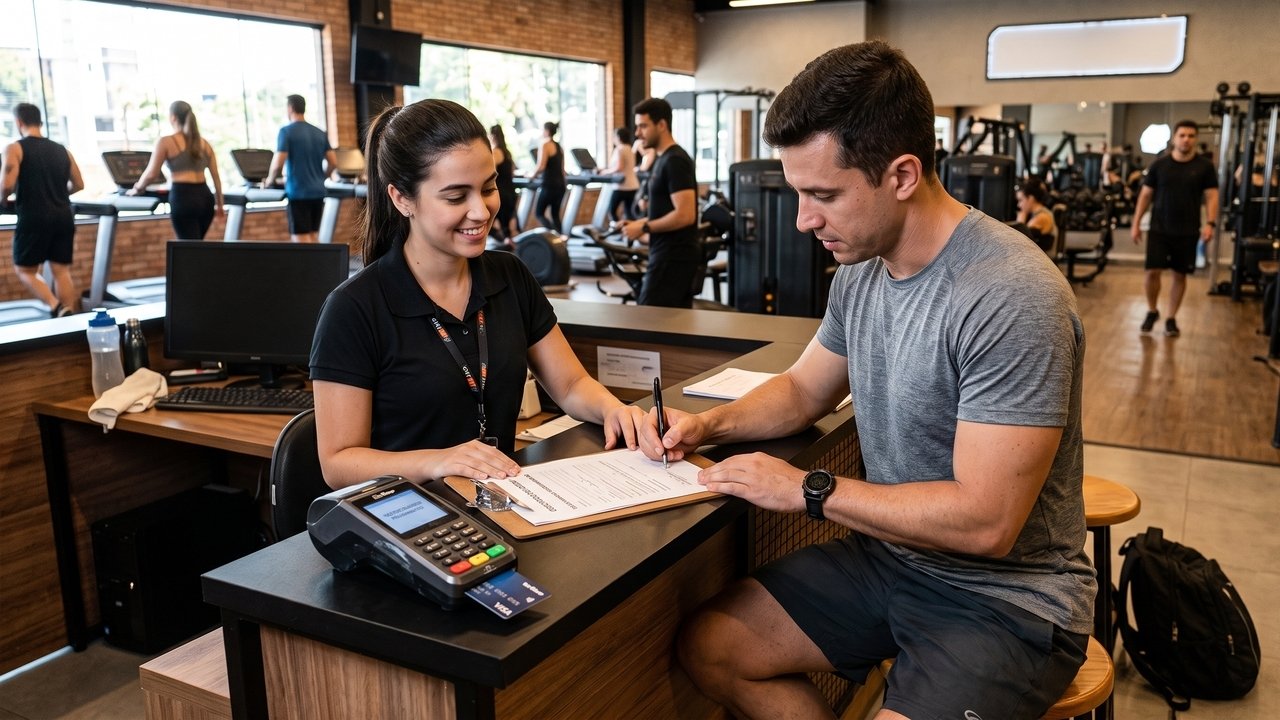 Academia de ginástica renova automaticamente plano anual de R$ 1.800 no cartão de crédito do aluno sem aviso prévio de 30 dias; consumidor aciona a Justiça e obtém a devolução em dobro do valor descontado indevidamente com base no Artigo 42 do Código de Defesa do Consumidor.