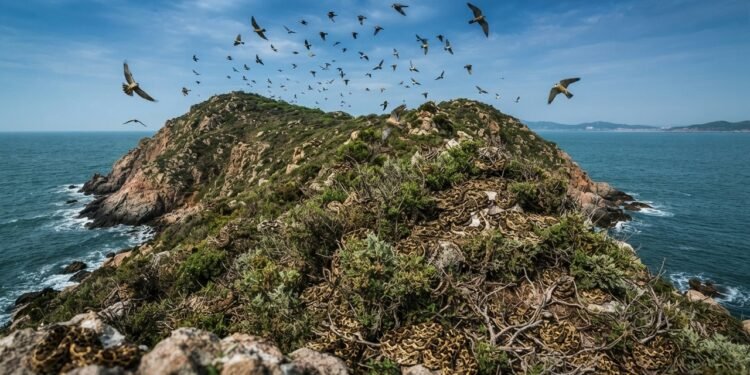 Nesta ilha vivem cerca de 20 mil víboras e quase todo o território pertence a elas