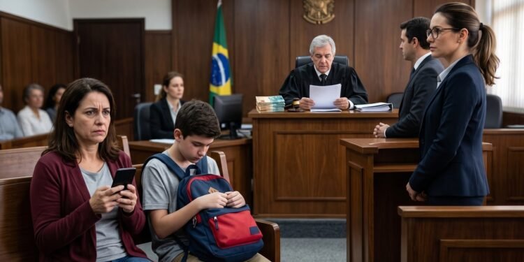 Mãe insatisfeita com o desempenho escolar do filho envia um áudio no grupo da classe chamando a professora de "desequilibrada e incompetente". O áudio vaza, a professora processa a mãe e o tribunal fixa indenização de R$ 8.000, cravando que grupos de WhatsApp não são território sem lei e ofender alguém ali configura difamação pública.