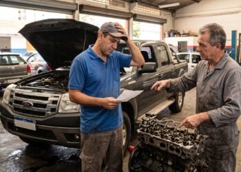Trabalhador compra picape diesel usada por R$ 75 mil, financia em 48 vezes e, meses depois, o sistema de injeção apresenta defeito. O orçamento da oficina ultrapassa R$ 10 mil e transforma a compra em um peso no orçamento