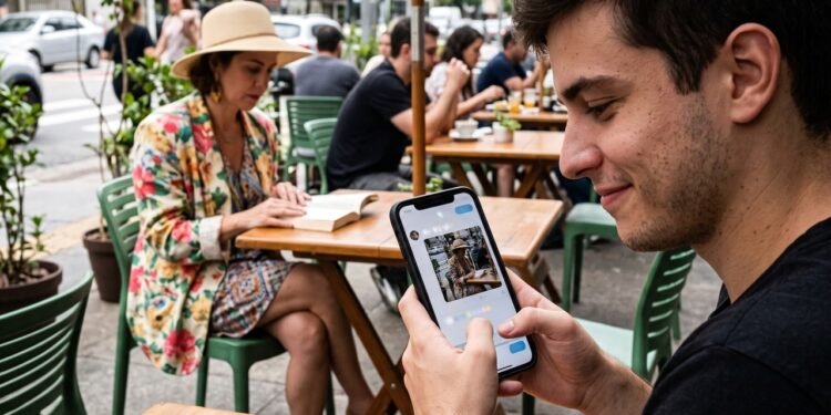 Um jovem tira foto de uma desconhecida com uma roupa peculiar na mesa ao lado e posta no Twitter fazendo piada. A mulher descobre, processa o rapaz e ganha R$ 10 mil de indenização por uso indevido da imagem e violação de sua honra e privacidade