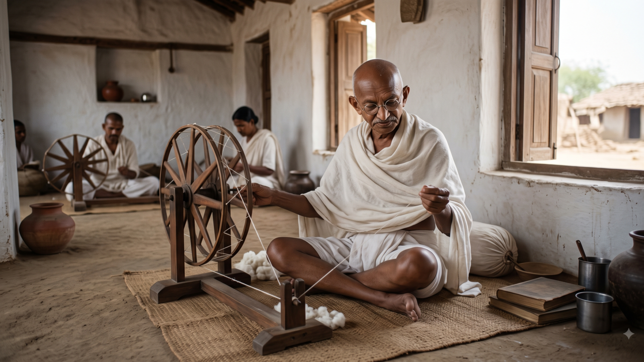 A citação de Mahatma Gandhi, ativista indiano: “A felicidade é quando o que você pensa, o que você diz e o que você faz estão em harmonia.”