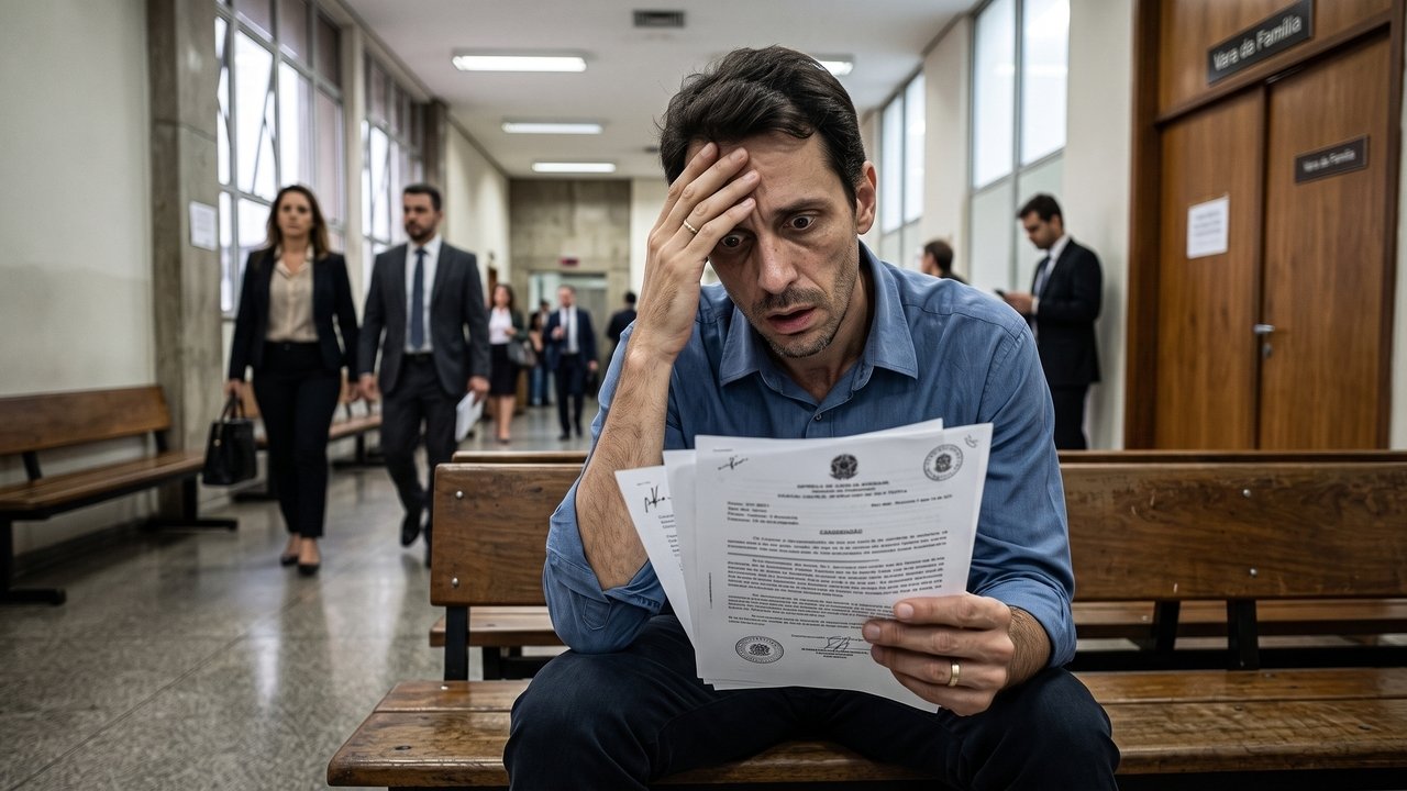 Homem descobre, via teste de DNA, que a filha de 8 anos registrada por ele não é biologicamente sua, após traição confessada da ex-esposa. Ao tentar anular o registro civil de paternidade, o Tribunal de Justiça nega o pedido com base no Tema 622 do STF, decidindo que o vínculo de afeto construído por 8 anos prevalece sobre a verdade biológica, mantendo a obrigação de pensão alimentícia mensal de R$ 1.800.