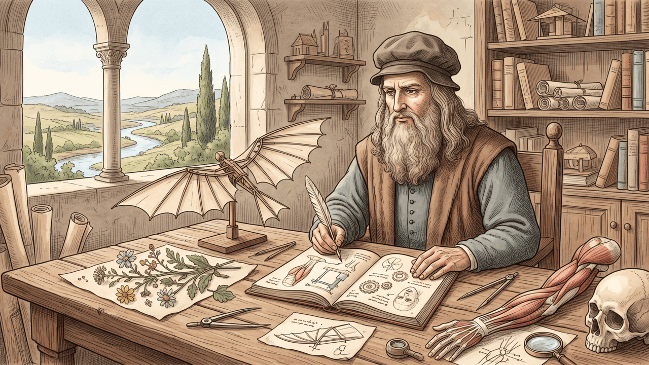 Reflexão de Leonardo da Vinci: “Pessoas que observam mais do que falam são as que percebem detalhes que a maioria deixa passar”