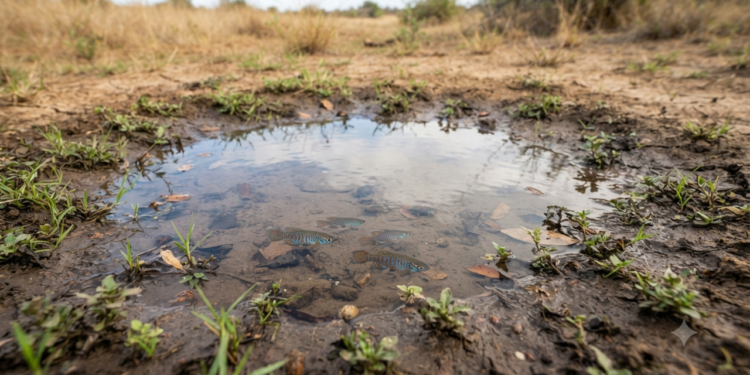 Por que peixes aparecem em poças que ficaram secas durante meses? A ciência por trás dos ovos que esperam a chuva debaixo da terra