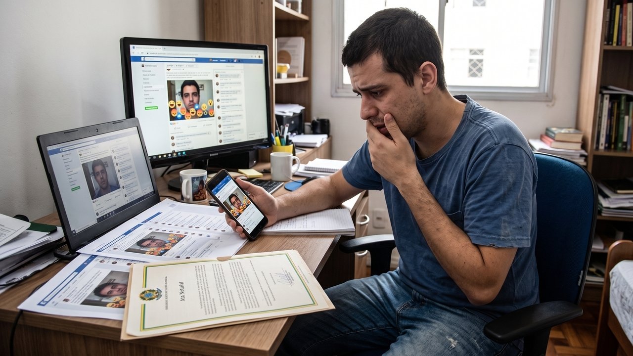 Mulher expõe o ex-namorado em um grupo de bairro no Facebook com 50 mil membros, publicando fotos dele e o chamando de "caloteiro" por causa de uma dívida informal de R$ 600 nunca cobrada judicialmente; o ex-parceiro processa a autora da postagem; o juiz determina a exclusão imediata da publicação e a condena ao pagamento de R$ 5.000 por difamação, ressaltando que a cobrança de dívidas não pode expor o inadimplente ao ridículo