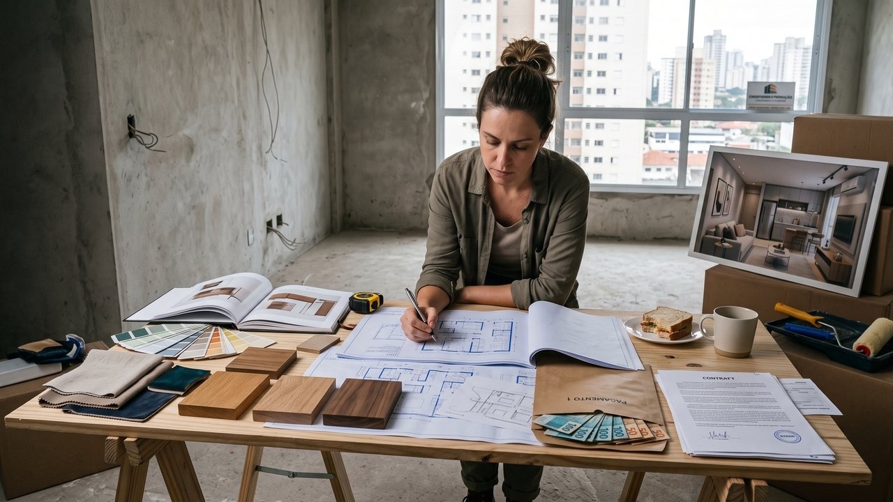 Casal contrata marcenaria sob medida por R$ 38.000 para mobiliar apartamento novo com entrada de 50%, mas a empresa atrasa a entrega em 9 meses e some após entregar apenas as carcaças de MDF cru; consumidores entram com ação de rescisão contratual com pedido de desconsideração da personalidade jurídica para penhorar bens pessoais do sócio