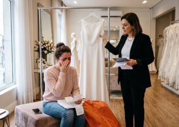 Noiva aluga vestido para o casamento com meses de antecedência por R$ 4.000. Faltando duas semanas para a cerimônia, a loja avisa que a peça foi acidentalmente danificada por outra cliente e oferece um modelo inferior. A Justiça manda a loja devolver o dinheiro em dobro e condena ao pagamento de R$ 15 mil por danos morais devido à quebra de expectativa e ao estresse extremo às vésperas da festa. 