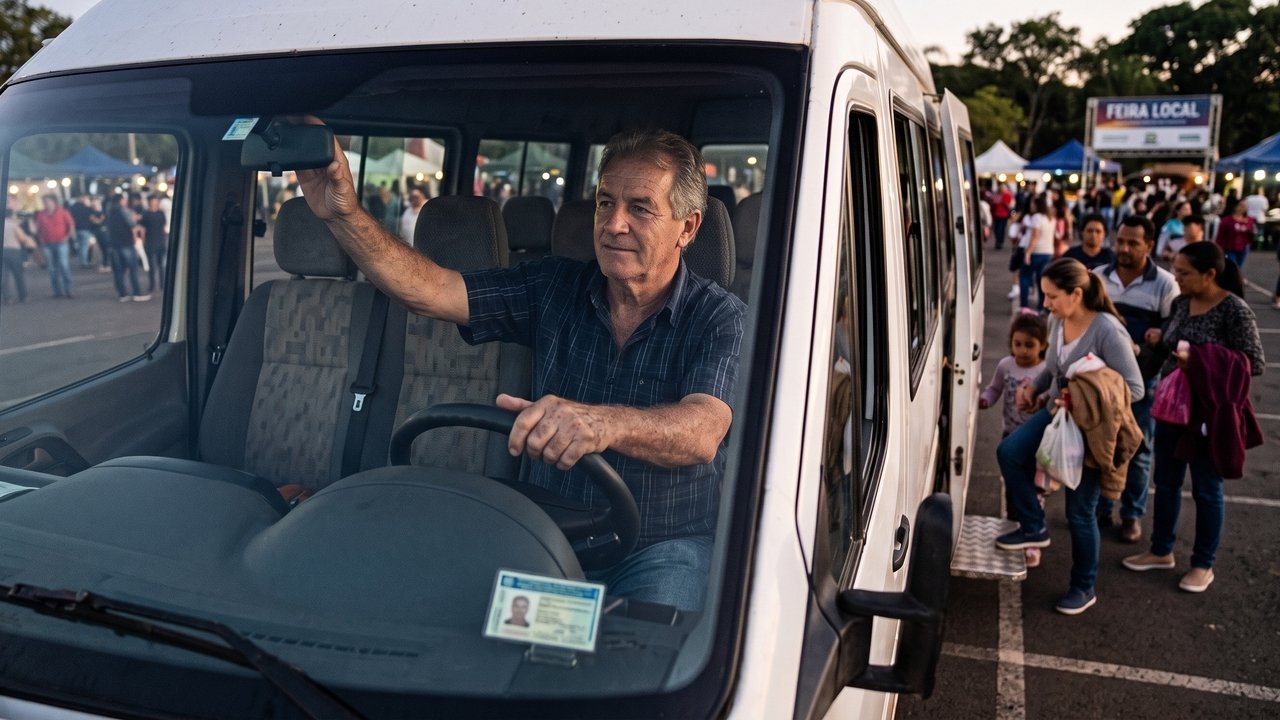 Motorista com CNH na categoria B é flagrado dirigindo van comercial de 12 lugares para transporte de passageiros e tem o veículo retido; Detran aplica infração gravíssima com multa multiplicada por três de R$ 880,41 e gera 7 pontos no prontuário