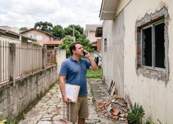 Vizinho aproveita férias do morador para abrir uma janela voltada diretamente para o quintal ao lado e altera a fachada sem aviso; na volta, proprietário questiona a obra na prefeitura e pede o fechamento da abertura irregular