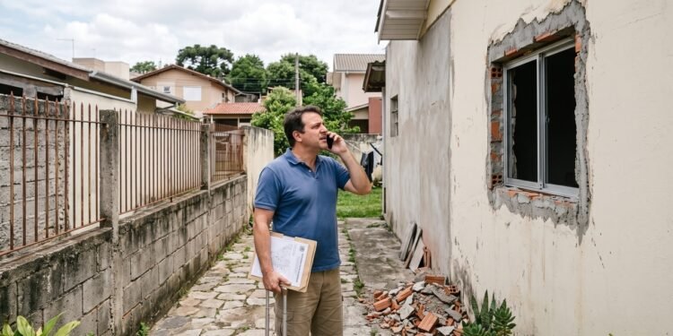 Vizinho aproveita férias do morador para abrir uma janela voltada diretamente para o quintal ao lado e altera a fachada sem aviso; na volta, proprietário questiona a obra na prefeitura e pede o fechamento da abertura irregular