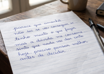 Como uma pessoa insegura escreve a letra “T”, segundo a grafologia