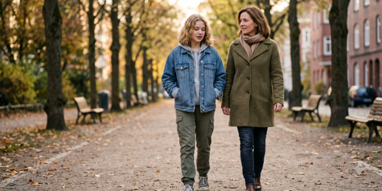 A psicologia mostra que as conversas mais sinceras com adolescentes acontecem durante uma caminhada por um motivo específico — o movimento lado a lado reduz a sensação de interrogatório, e assuntos difíceis aparecem quando ninguém precisa ficar parado esperando uma resposta 