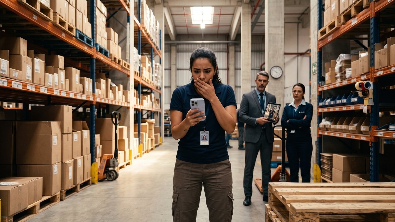 Uma funcionária grava uma coreografia no estoque da empresa, vestindo o uniforme, e posta nas redes sociais. A empresa a demite por justa causa por "incontinência de conduta", e a Justiça do Trabalho valida a demissão devido à exposição não autorizada da marca corporativa