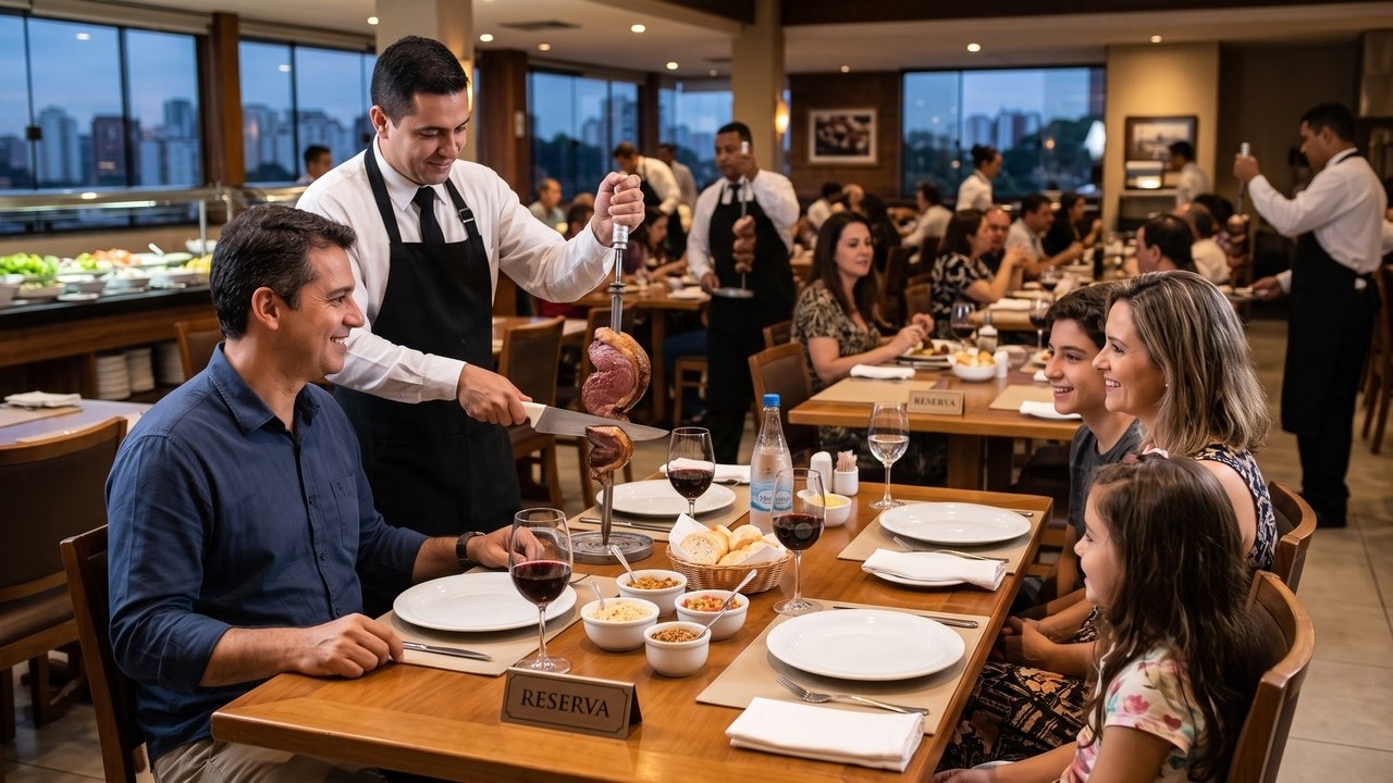 Cliente reserva mesa em rodízio de carnes, desiste após 40 minutos de espera por atraso no atendimento e restaurante exige pagamento de taxa de desperdício de R$ 150 pelas guarnições não consumidas; Juizado Especial anula a cobrança, classificando-a como prática abusiva e fixa indenização de R$ 2.000 por constrangimento ilegal.