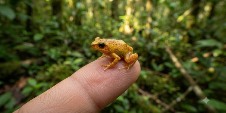 Qual é o menor vertebrado do mundo? O sapinho brasileiro mede pouco mais de 7 milímetros