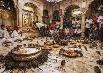 Ratos vivem entre devotos no templo de Karni Mata, no Rajastão, e são tratados como animais sagrados; pesquisadores explicam por que milhares deles convivem com humanos nesse santuário, e o que revela sobre fé, cultura e biologia