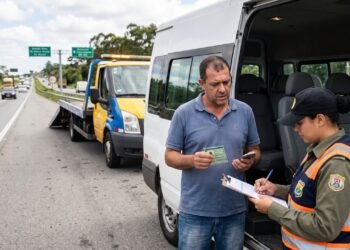 Motorista com CNH na categoria B é flagrado dirigindo van comercial de 12 lugares para transporte de passageiros e tem o veículo retido; Detran aplica infração gravíssima com multa multiplicada por três de R$ 880,41 e gera 7 pontos no prontuário