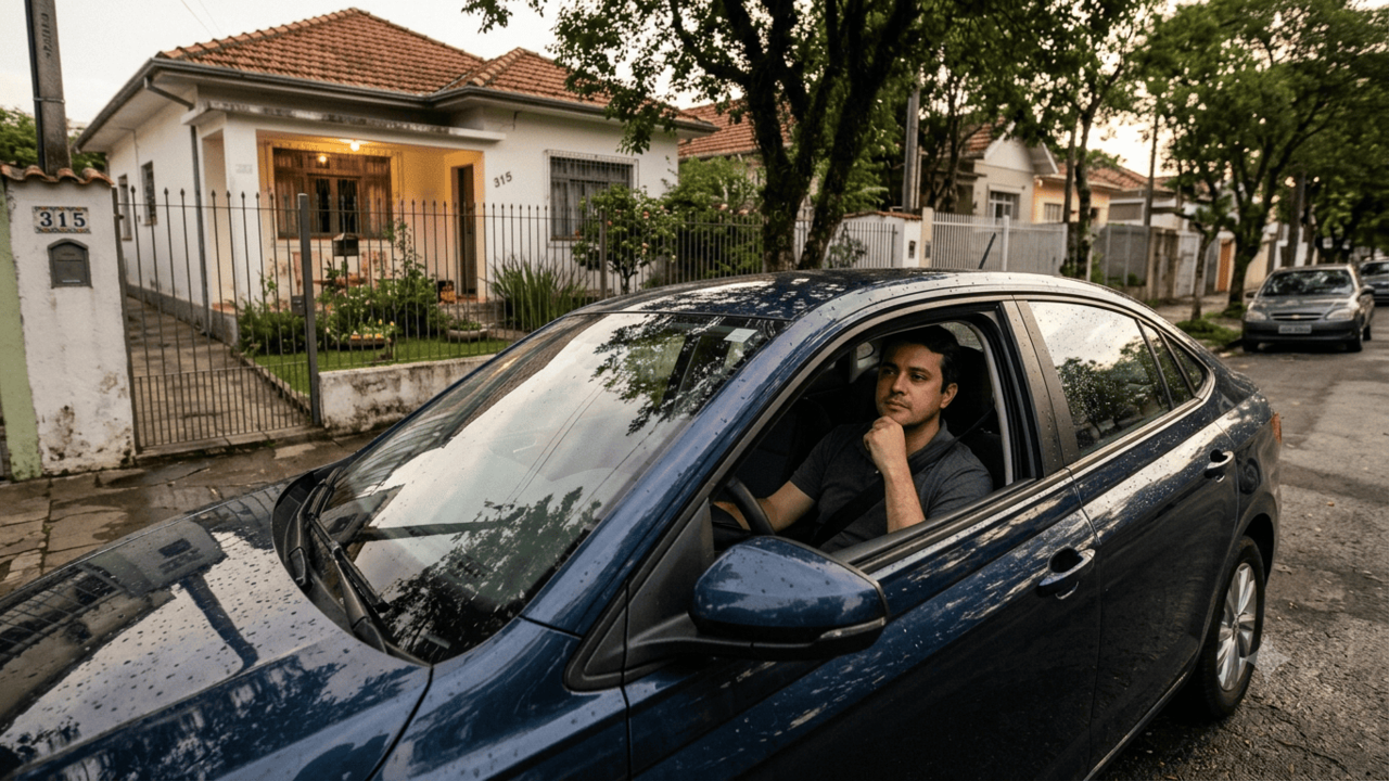 ficar sozinho no carro
